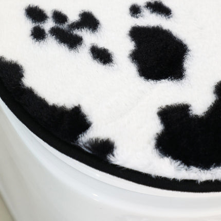 Ensemble de 3 tapis de salle de bain à imprimé vache – Ultra doux et antidérapant en peluche imitation lapin, ensemble de 3 pièces (tapis de toilette à profil en U, tapis et housse de toilette)