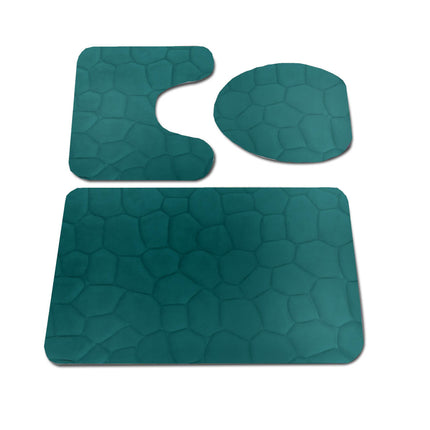 Tapis de bain lot de 3 en mousse à mémoire de forme galets tapis de douche de salle de bain tapis de bain à fond antidérapant doux pour tapis de bain douche