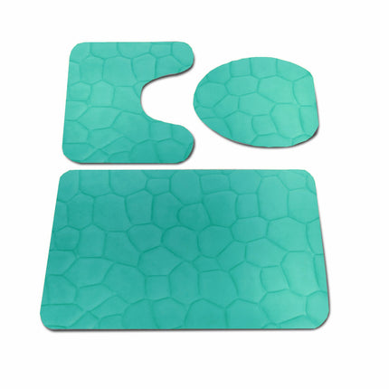 Tapis de bain lot de 3 en mousse à mémoire de forme galets tapis de douche de salle de bain tapis de bain à fond antidérapant doux pour tapis de bain douche