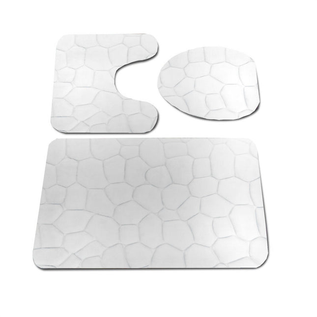 Bath Mat Set of 3 Memory Foam Pebble Bathroom Shower Mat Soft Non-Slip Bottom Bath Mat For Shower Bath Rugs