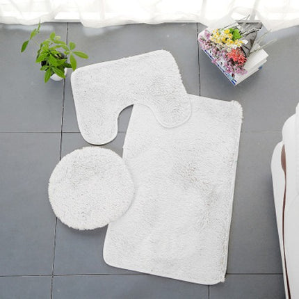 Lot de 3 tapis de salle de bain en microfibre douce, absorbant et antidérapant, avec envers en plastique à pois pour salle de bain