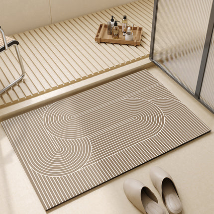 Water-absorbent bath mat anti-slip bathroom rug, diatomite bathroom shower floor mats, quick-drying carpet for bedroom kitchen toilet