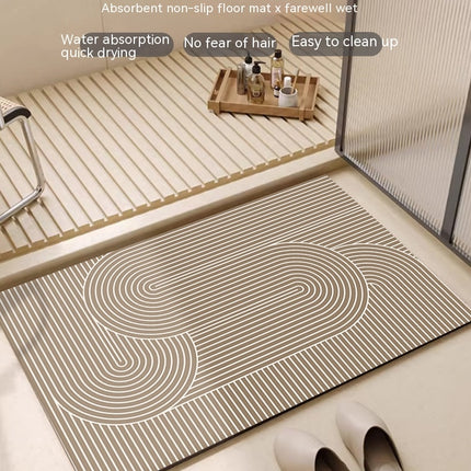 Water-absorbent bath mat anti-slip bathroom rug, diatomite bathroom shower floor mats, quick-drying carpet for bedroom kitchen toilet