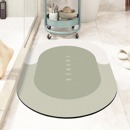 Tapis antidérapant à séchage rapide, tapis de sol en terre de diatomées – Caoutchouc pour salles de bains, baignoires, douches et éviers