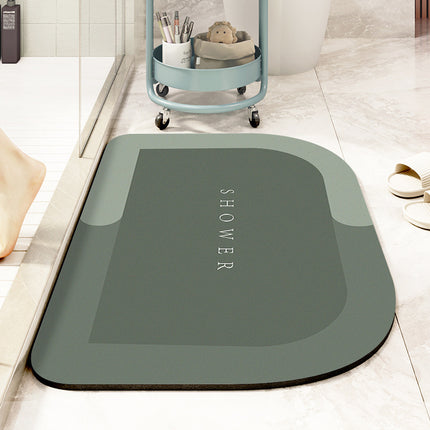 Tapis antidérapant à séchage rapide, tapis de sol en terre de diatomées – Caoutchouc pour salles de bains, baignoires, douches et éviers