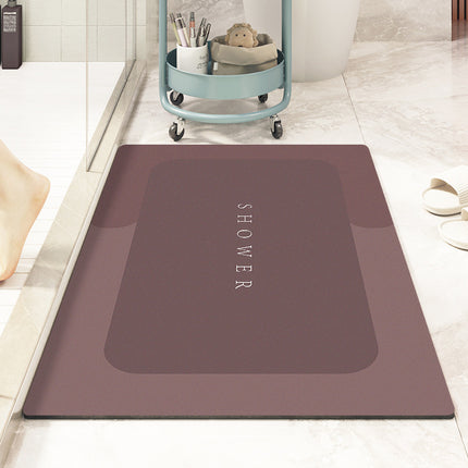 Tapis antidérapant à séchage rapide, tapis de sol en terre de diatomées – Caoutchouc pour salles de bains, baignoires, douches et éviers