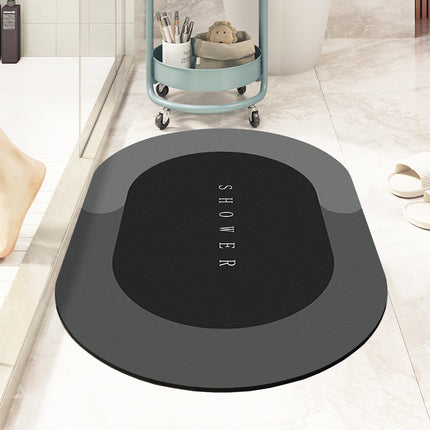 Tapis antidérapant à séchage rapide, tapis de sol en terre de diatomées – Caoutchouc pour salles de bains, baignoires, douches et éviers