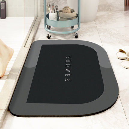 Tapis antidérapant à séchage rapide, tapis de sol en terre de diatomées – Caoutchouc pour salles de bains, baignoires, douches et éviers