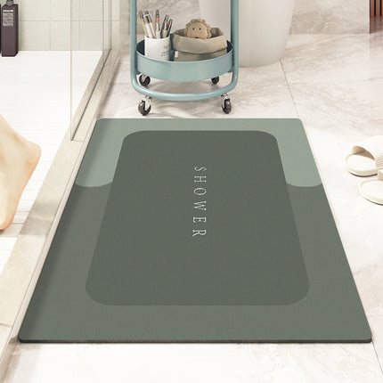 Tapis antidérapant à séchage rapide, tapis de sol en terre de diatomées – Caoutchouc pour salles de bains, baignoires, douches et éviers