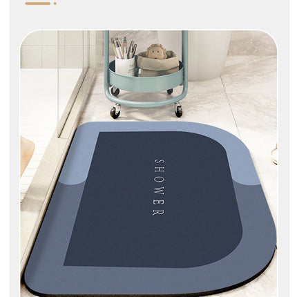 Tapis antidérapant à séchage rapide, tapis de sol en terre de diatomées – Caoutchouc pour salles de bains, baignoires, douches et éviers