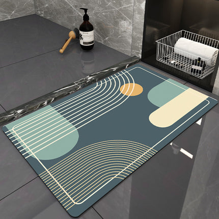 Stone Bath Mats - Diatomaceous earth anti slip stone shower mat rug - Quick drying water absorbing bath stone mat - Easy to clean