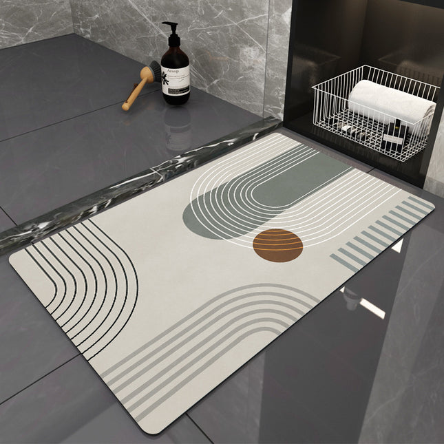 Stone Bath Mats - Diatomaceous earth anti slip stone shower mat rug - Quick drying water absorbing bath stone mat - Easy to clean