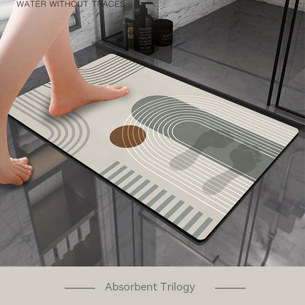 Stone Bath Mats - Diatomaceous earth anti slip stone shower mat rug - Quick drying water absorbing bath stone mat - Easy to clean
