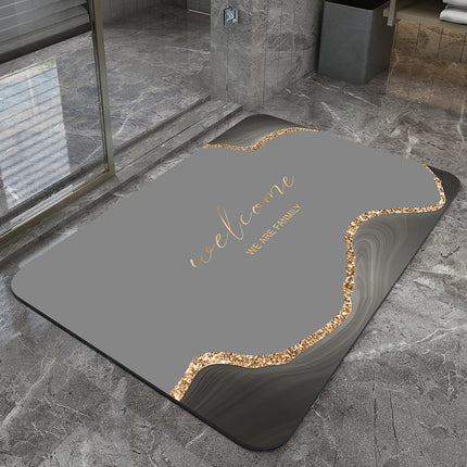 Diatomaceous earth bath mats, fast drying super absorbent bathroom rug mat, thin stone doormat for bathtub with rubber base