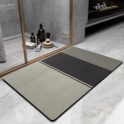 Diatomaceous earth bath mats, fast drying super absorbent bathroom rug mat, thin stone doormat for bathtub with rubber base