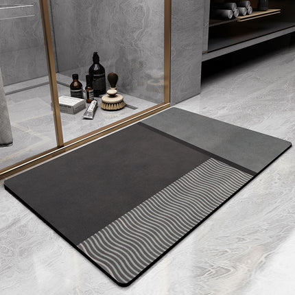 Diatomaceous earth bath mats, fast drying super absorbent bathroom rug mat, thin stone doormat for bathtub with rubber base