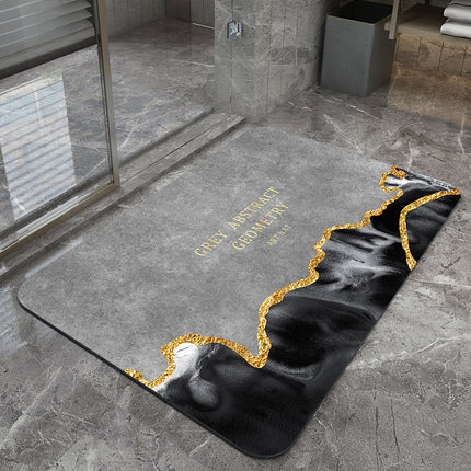 Diatomaceous earth bath mats, fast drying super absorbent bathroom rug mat, thin stone doormat for bathtub with rubber base
