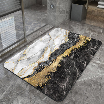 Diatomaceous earth bath mats, fast drying super absorbent bathroom rug mat, thin stone doormat for bathtub with rubber base