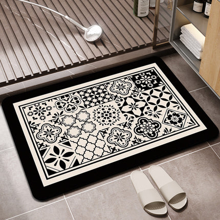 Tapis de bain super absorbants, lavables, à séchage rapide, antidérapants, doux et fins, en diatomée, imperméables, avec envers adhésif