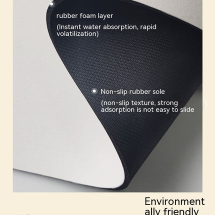 Tapis de bain super absorbants, lavables, à séchage rapide, antidérapants, doux et fins, en diatomée, imperméables, avec envers adhésif