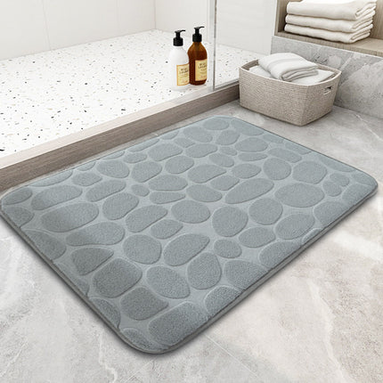 Tapis de bain en mousse à mémoire de forme, confortable, en galets, Super absorbant, lavable en Machine, antidérapant
