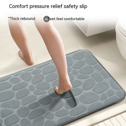 Tapis de bain en mousse à mémoire de forme, confortable, en galets, Super absorbant, lavable en Machine, antidérapant