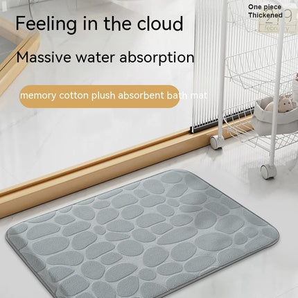 Tapis de bain en mousse à mémoire de forme, confortable, en galets, Super absorbant, lavable en Machine, antidérapant
