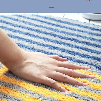 Bathroom mats washable bath rug non-slip striped bathroom absorbent mat, household oval entrance door mat