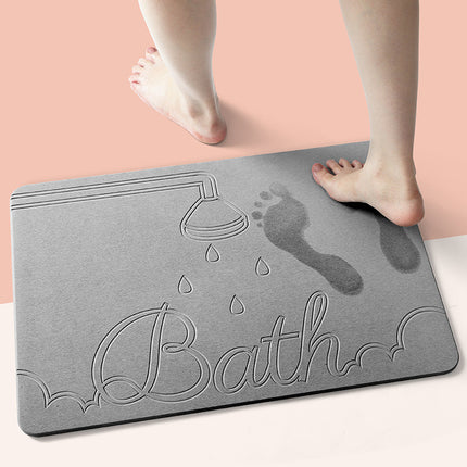 Tapis de bain en terre de diatomées Tapis de salle de bain à séchage rapide Tapis de bain antidérapant en terre de diatomées super absorbant pour sols de salle de bain