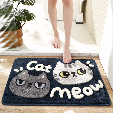 Animal Bathroom Rug, Cute Bath Mat, Plush Microfiber Soft Shower Rug, Non-Slip Bath Rugs, Absorbent Thickened Shaggy Floor Mat