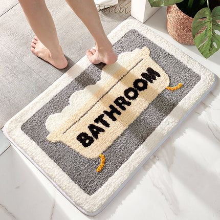 Badezimmermatten, rutschfeste Mikrofaser-Duschmatten, saugfähige Plüsch-Badematte, weiche, schöne Badematten, maschinenwaschbarer Teppich