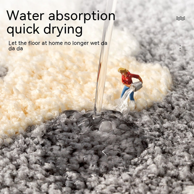 Bathroom mats, microfiber non-slip shower mats absorbent plush bathmat soft lovely bath mats machine washable rug