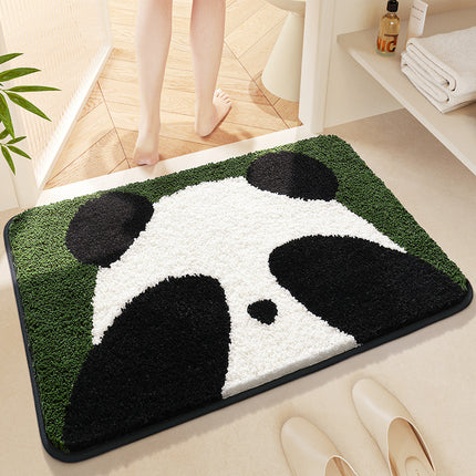 Badematte mit Panda-Muster, niedliche rutschfeste weiche Badematten, dicke Mikrofaser, Kawaii-Tier-Badezimmermatte, maschinenwaschbare Badezimmerteppiche