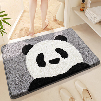 Badematte mit Panda-Muster, niedliche rutschfeste weiche Badematten, dicke Mikrofaser, Kawaii-Tier-Badezimmermatte, maschinenwaschbare Badezimmerteppiche