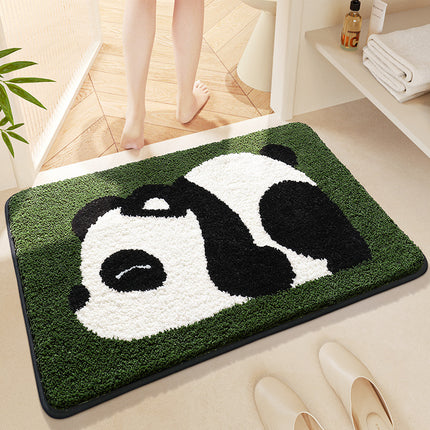 Badematte mit Panda-Muster, niedliche rutschfeste weiche Badematten, dicke Mikrofaser, Kawaii-Tier-Badezimmermatte, maschinenwaschbare Badezimmerteppiche