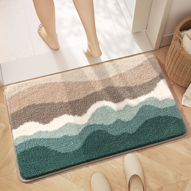 Soft fluffy bath rug, microfiber bathroom mat, non-slip shower bathtub mat, beautiful small bathroom rugs