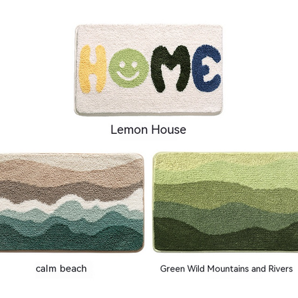 Soft fluffy bath rug, microfiber bathroom mat, non-slip shower bathtub mat, beautiful small bathroom rugs