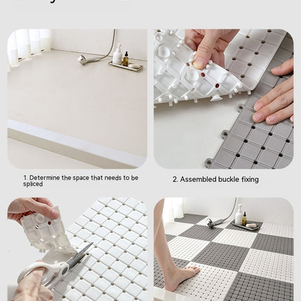 Tapis emboîtables, tapis de drainage en caoutchouc perforé, tapis de drainage de sol épissés antidérapants pour piscine, douche, salle de bain, cuisine