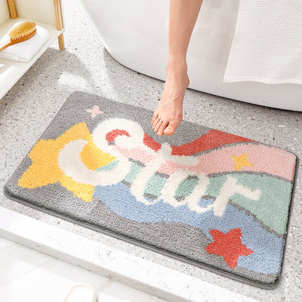 Paillasson mignon pour enfants – Tapis de bain en microfibre absorbant et antidérapant – Paillasson pour chambre à coucher, cuisine, salle de bain