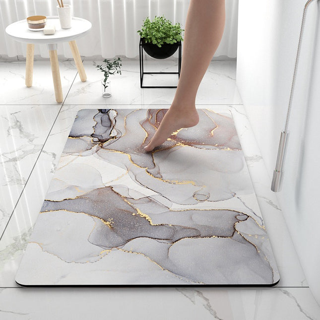 Diatomaceous earth bath mats absorbent non-slip bathroom rugs, fast drying bathroom floor mat for shower bathtub sinks