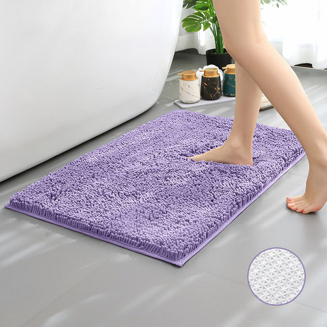 Chenille Bath Rug Shower Mat - Absorbent Microfiber Shower Rugs Mats for Bathroom Floors and Tubs