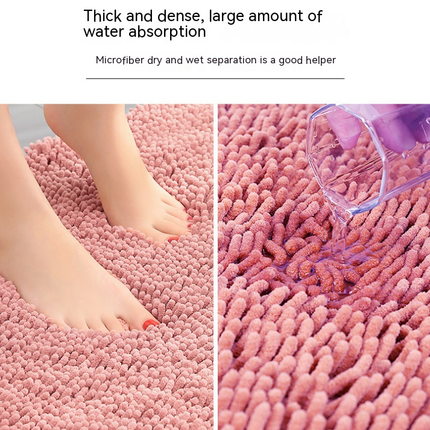 Tapis de bain en chenille, tapis de douche, tapis de douche absorbant en microfibre, pour sols et baignoires de salle de bain