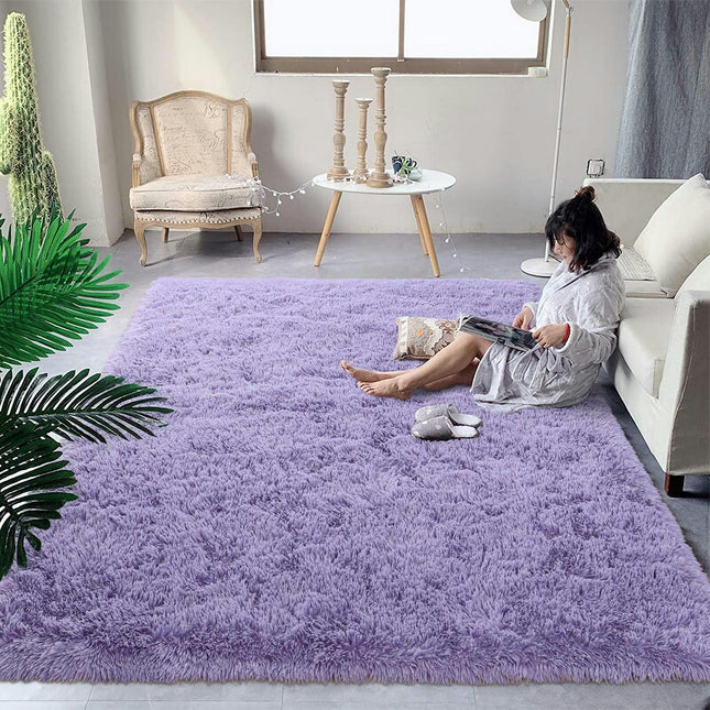 Fluffy Shaggy Area Rug - Soft Large Rug Living Room Bedroom Carpet, Anti Slip Non-Shedding Washable Thick Pile Rug for Bed Living Room Decor