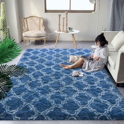 Tapis moelleux à poils longs – Grand tapis doux pour salon, chambre à coucher, antidérapant, ne perd pas ses poils, lavable, tapis à poils épais pour lit, décoration de salon