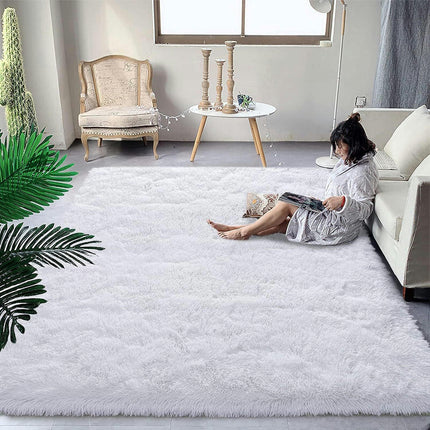 Tapis moelleux à poils longs – Grand tapis doux pour salon, chambre à coucher, antidérapant, ne perd pas ses poils, lavable, tapis à poils épais pour lit, décoration de salon
