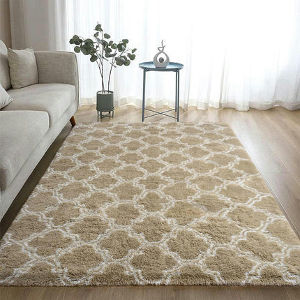 Tapis moelleux à poils longs – Grand tapis doux pour salon, chambre à coucher, antidérapant, ne perd pas ses poils, lavable, tapis à poils épais pour lit, décoration de salon
