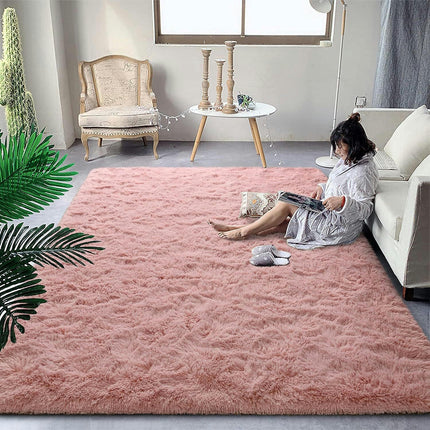Tapis moelleux à poils longs – Grand tapis doux pour salon, chambre à coucher, antidérapant, ne perd pas ses poils, lavable, tapis à poils épais pour lit, décoration de salon