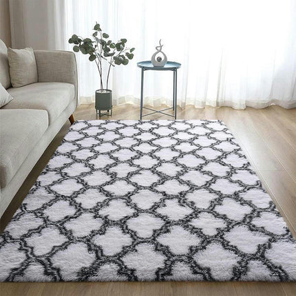 Tapis moelleux à poils longs – Grand tapis doux pour salon, chambre à coucher, antidérapant, ne perd pas ses poils, lavable, tapis à poils épais pour lit, décoration de salon
