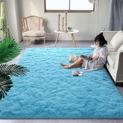 Tapis moelleux à poils longs – Grand tapis doux pour salon, chambre à coucher, antidérapant, ne perd pas ses poils, lavable, tapis à poils épais pour lit, décoration de salon