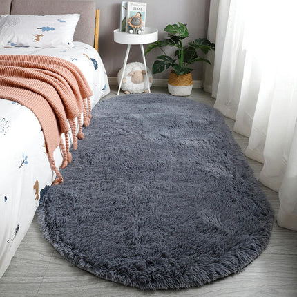 Tapis ovale Shaggy pour chambre à coucher, tapis moelleux pour filles et garçons, pour chambre d'enfants, tapis de sol pour chambre d'enfant, décoration de la maison